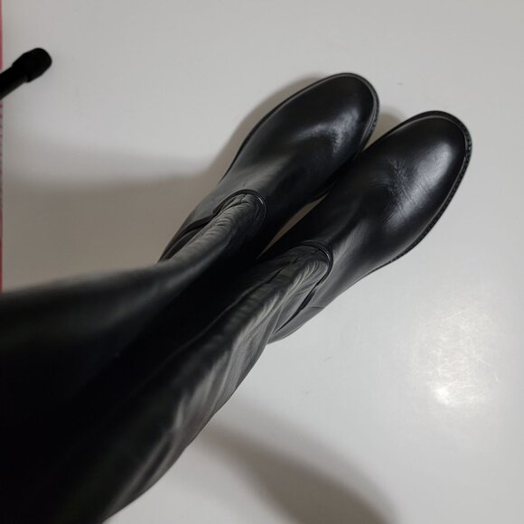 NEW Vince Fabian Knee High Boots Womens 8 Black Chic Contemporary Boho Chic - Picture 4 of 10